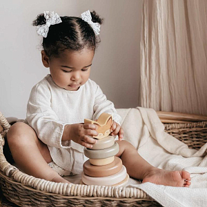 Пирамидка деревянная Mrs. Ertha "Fox", бежевый микс